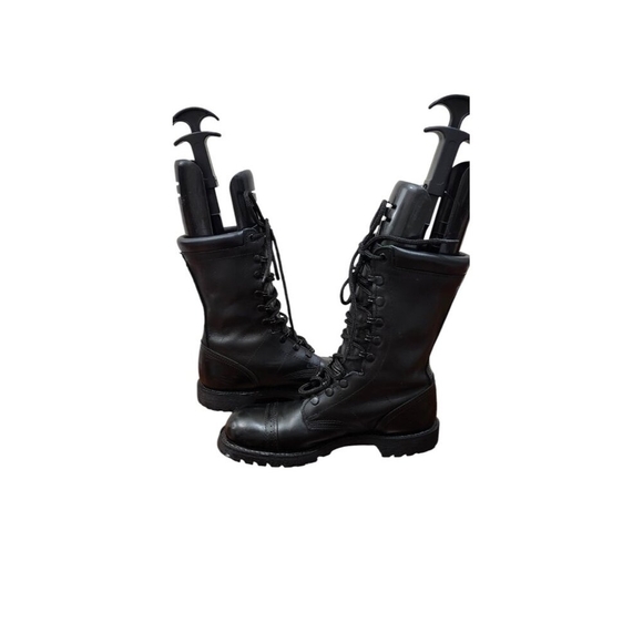 Nice Carolina Jump Boots Black Leather Made In Usa Sz 8 Paratrooper